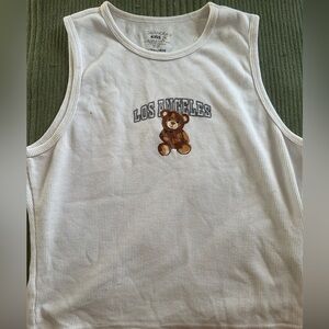 White Los Angeles Bear Tank Top